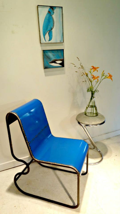 Gumdrop Reclaimed Metal Chair in Blue
