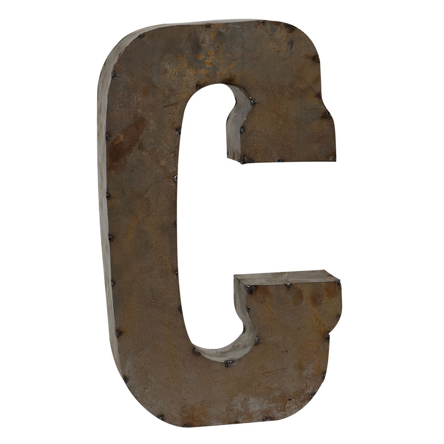Reclaimed Tin Letter C