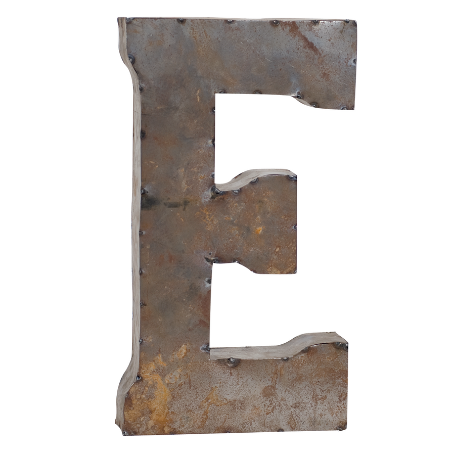 Reclaimed Tin Letter E