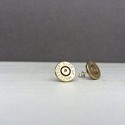 Silver 45 Caliber Bullet Earrings