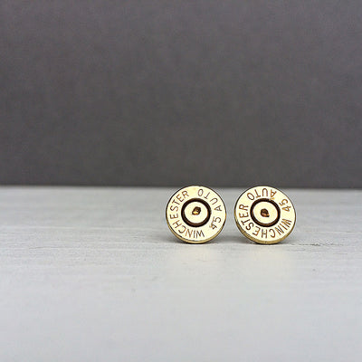 Silver 45 Caliber Bullet Earrings