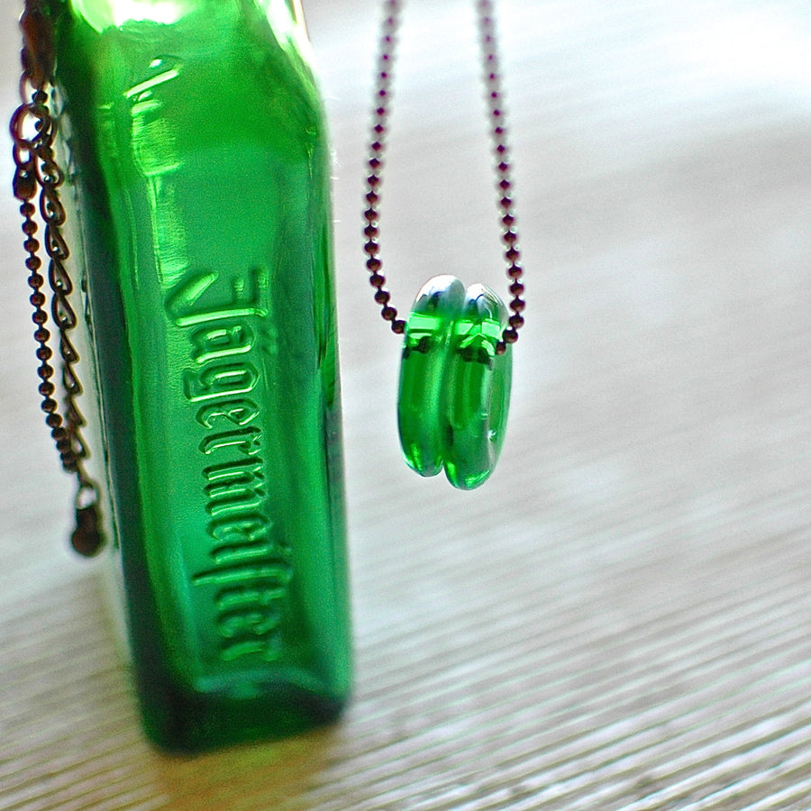 Mini Recycled Jager Bottle Duo Necklace