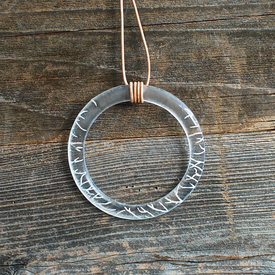 Recycled Vodka Bottle Leather Necklace