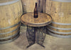 Wine Barrel Table with Steel Barrel Frame Base