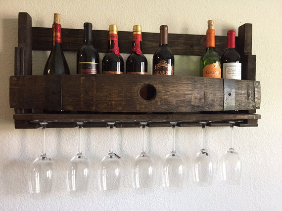 Wine Barrel Pallet Wood Bottle Rack
