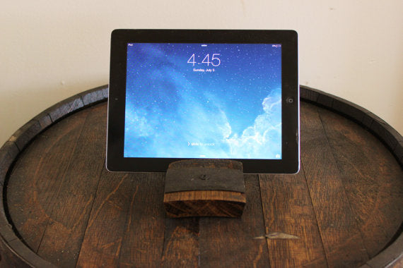 Whiskey Barrel iPad Holder