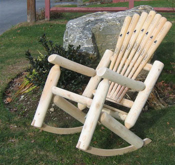 Baseball Bat Log Rocking Chair