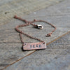 Recycled Copper Hand Stamped Beer Necklace