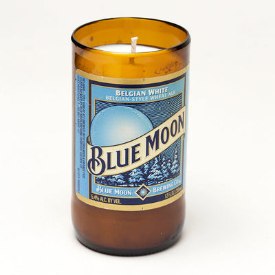Blue Moon Beer Bottle Candle
