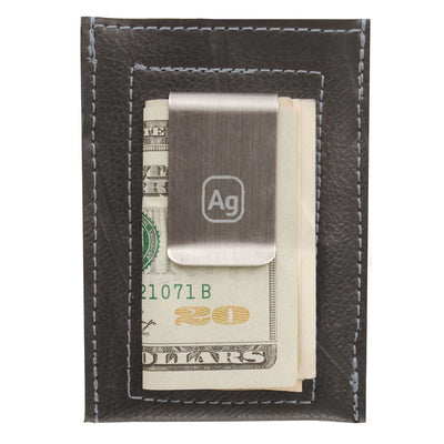 Bryant Upcycled Money Clip Wallet - Silver Trim