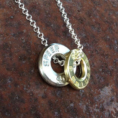 Upcycled Bullet Casing 2-Piece Silver Necklace
