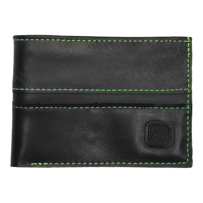 Franklin Eco Vegan Rubber Wallet - Green Stitching