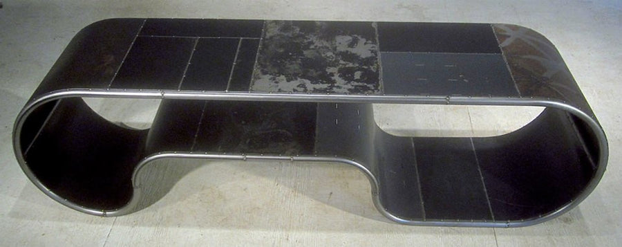 Mongoloid Reclaimed Metal Bench Table