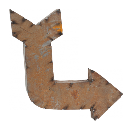 Reclaimed Metal Crooked Arrow Sign