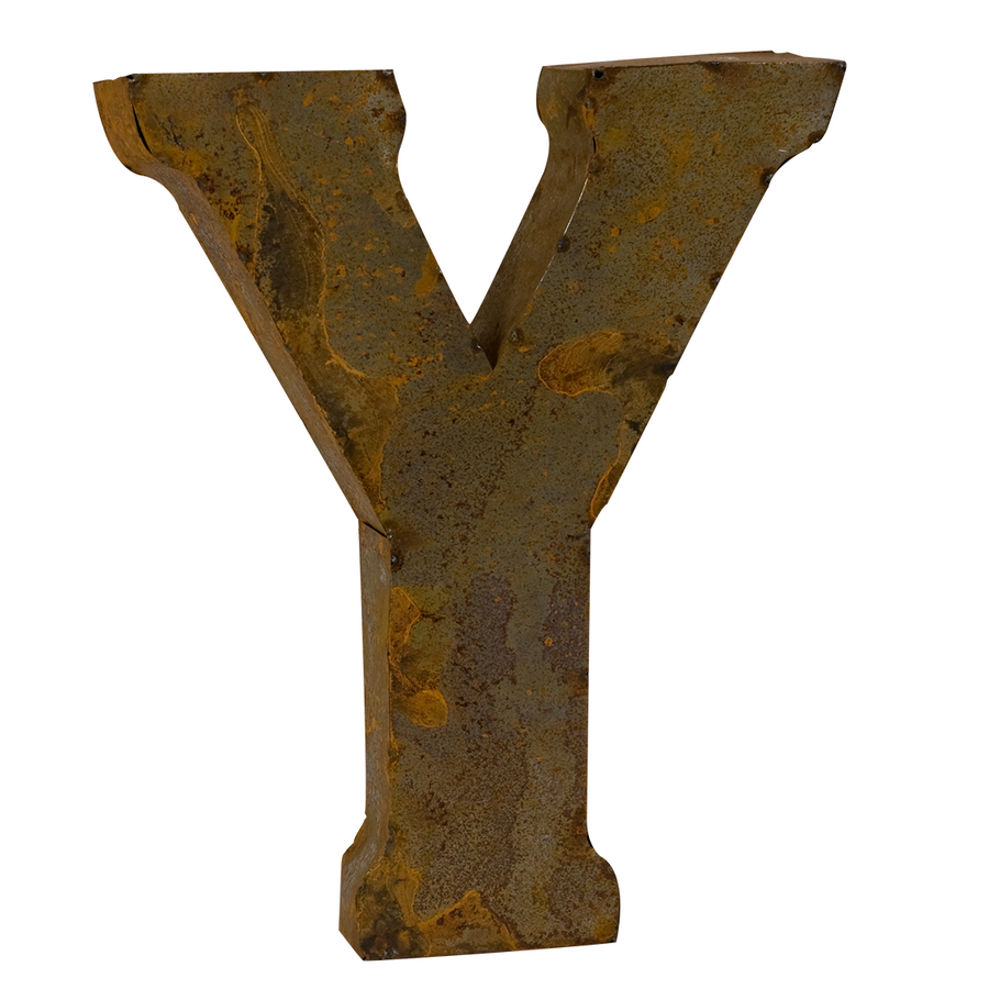 Reclaimed Tin Letter Y