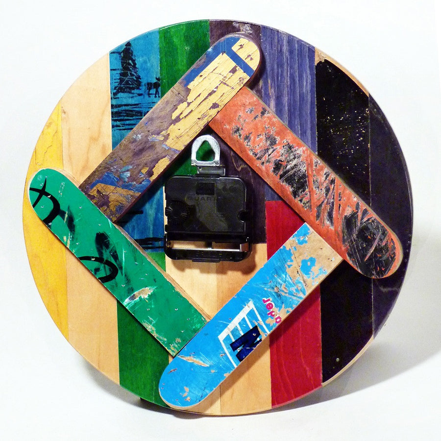 Recycled Skateboard Wall Clock