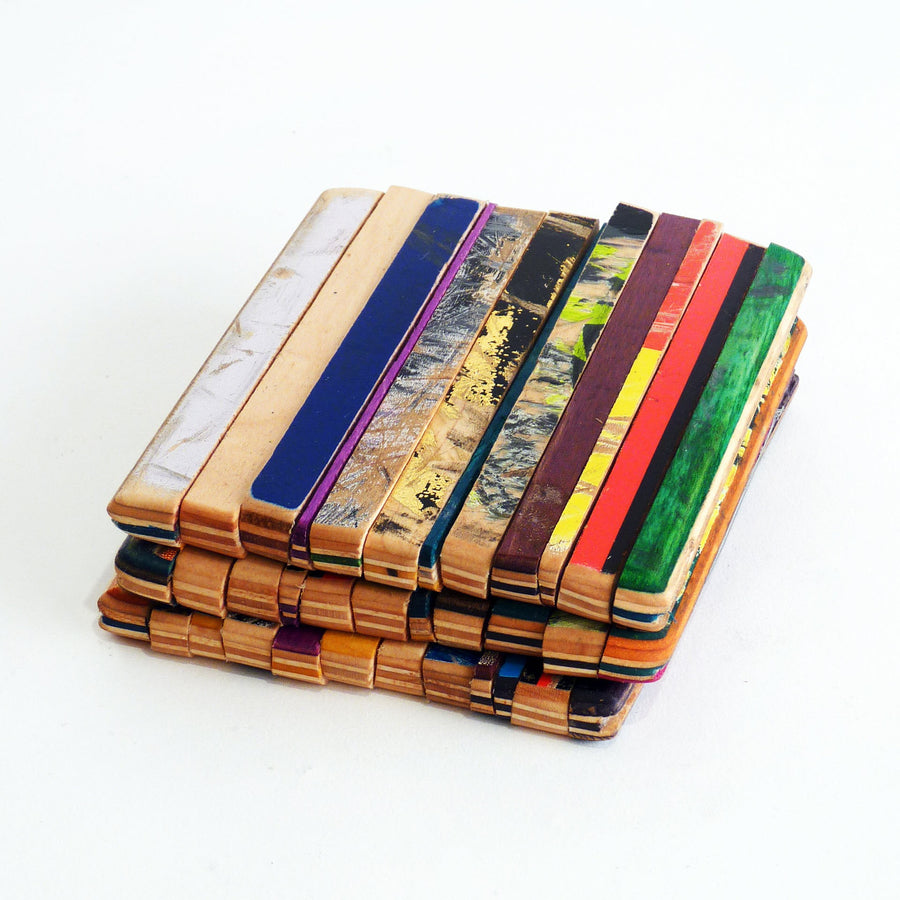 Recycled Skateboard Coasters