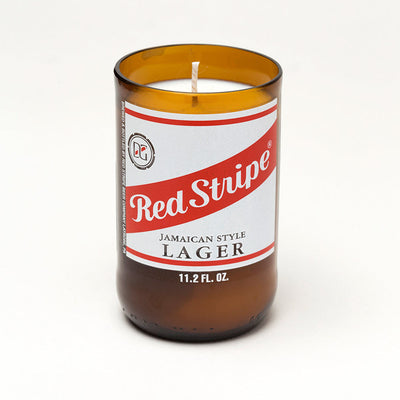 Red Stripe Beer Bottle Candle