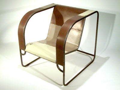 Reclaimed Metal Brown Club Chair